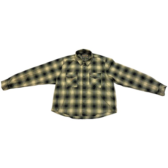 DIXXON Other - Dixxon Flannel Mens The Platoon Long Sleeve Black Yellow Button Plaid Shirt LT